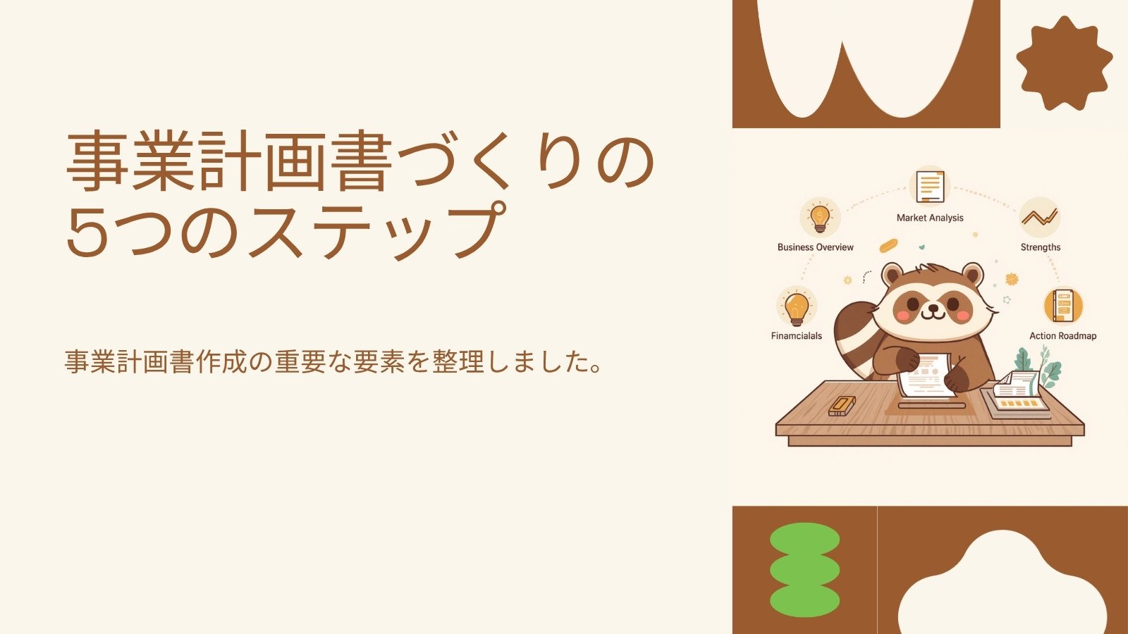 事業計画書の書き方|はじめてでも書ける5つのステップ 図解1